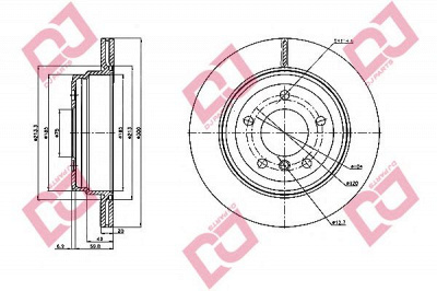 DJ PARTS bd1957 -  Тормозной диск